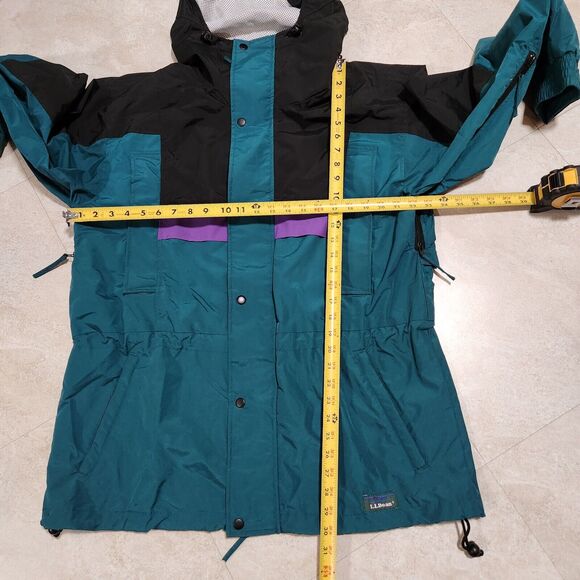 VTG LL Bean Sunbuster Womens L Large Colorblock Hooded Ski Jacket Windbreaker - Picture 7 of 11